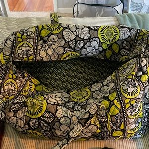 Vera Bradley Black/White/Lime Paisley Duffel Bag